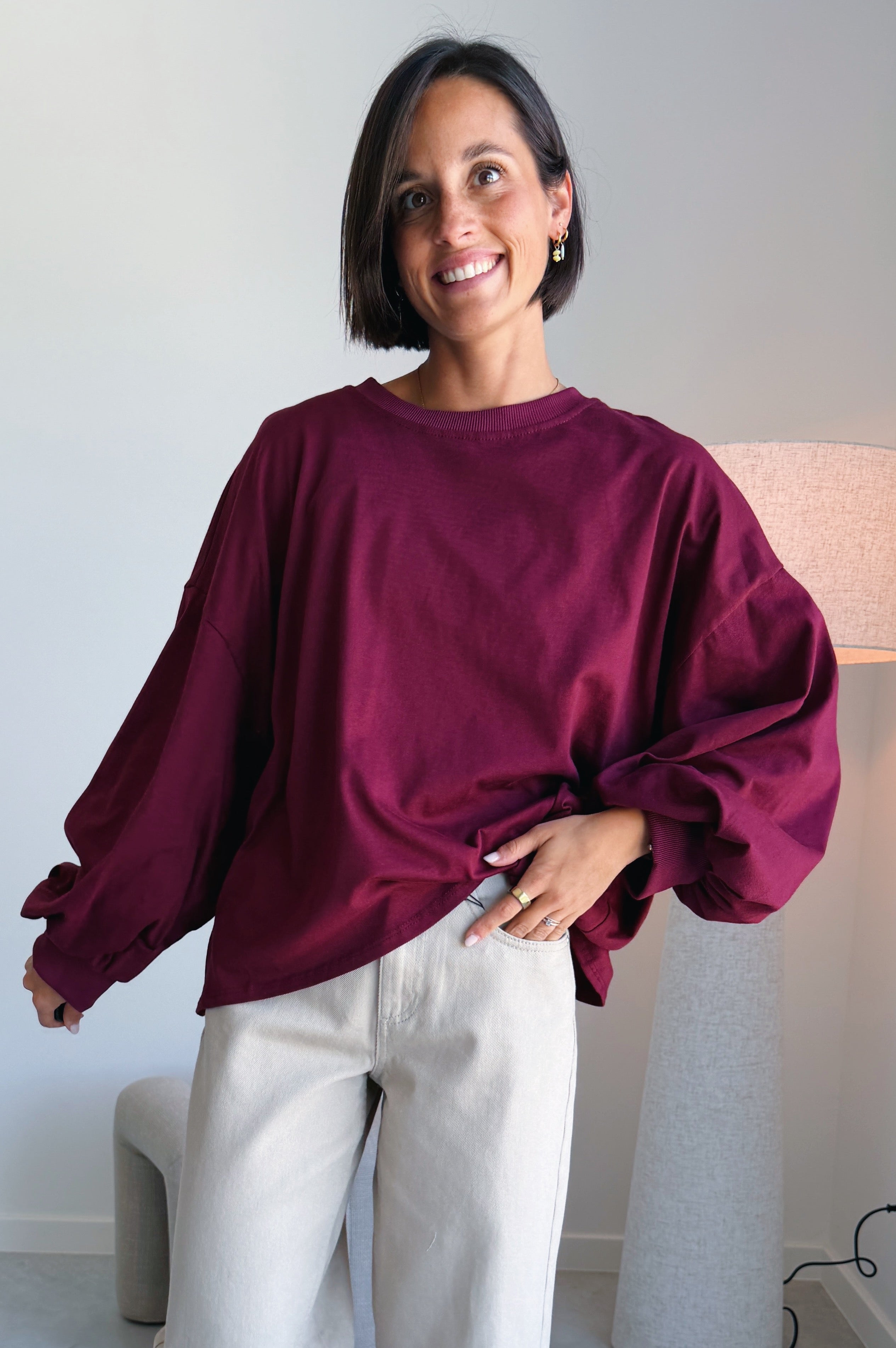 Nova batwing top bordeaux