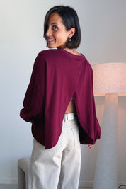 Nova batwing top bordeaux