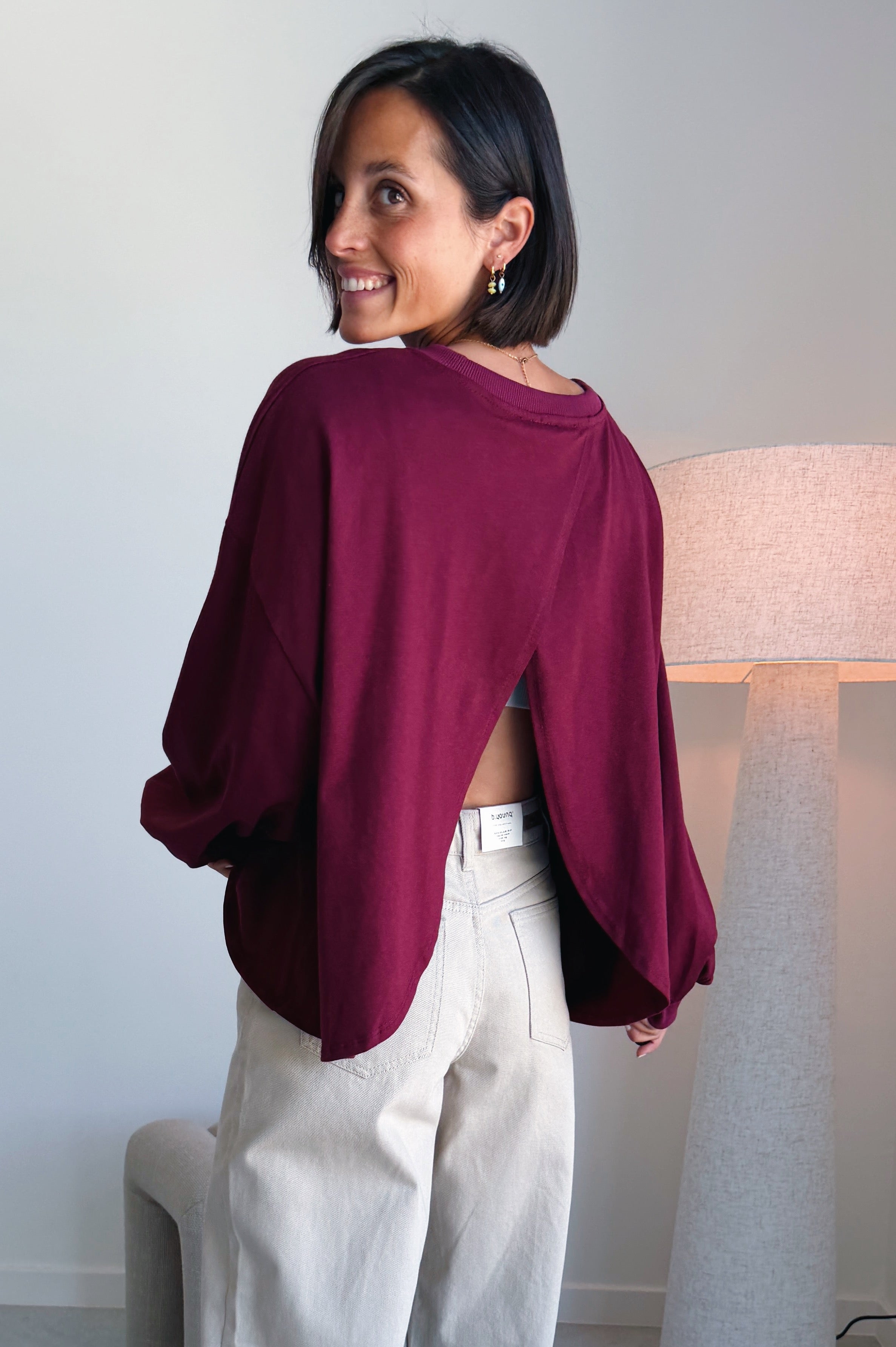 Nova batwing top bordeaux