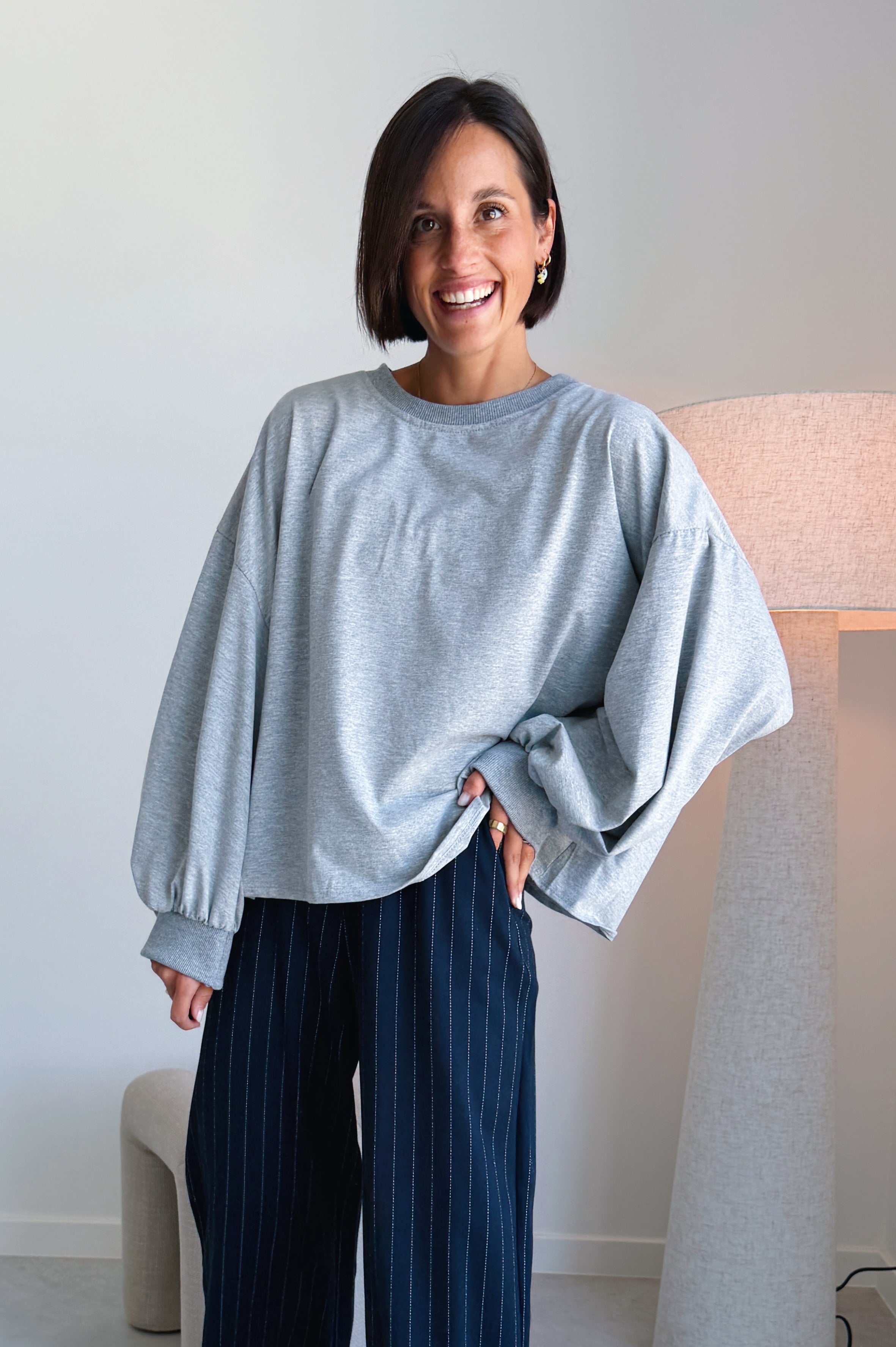 Nova batwing top donkergrijs