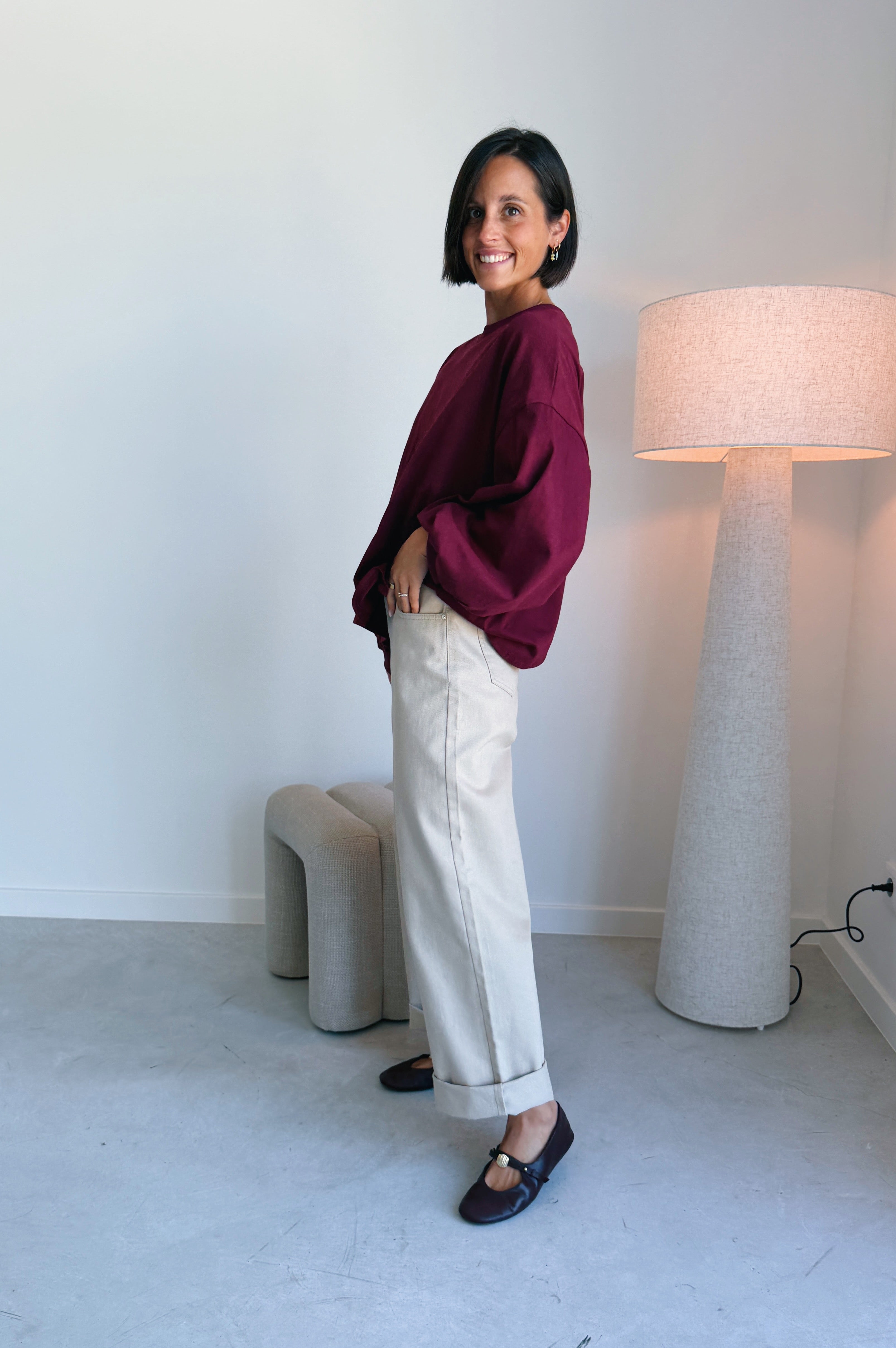 Nova batwing top bordeaux