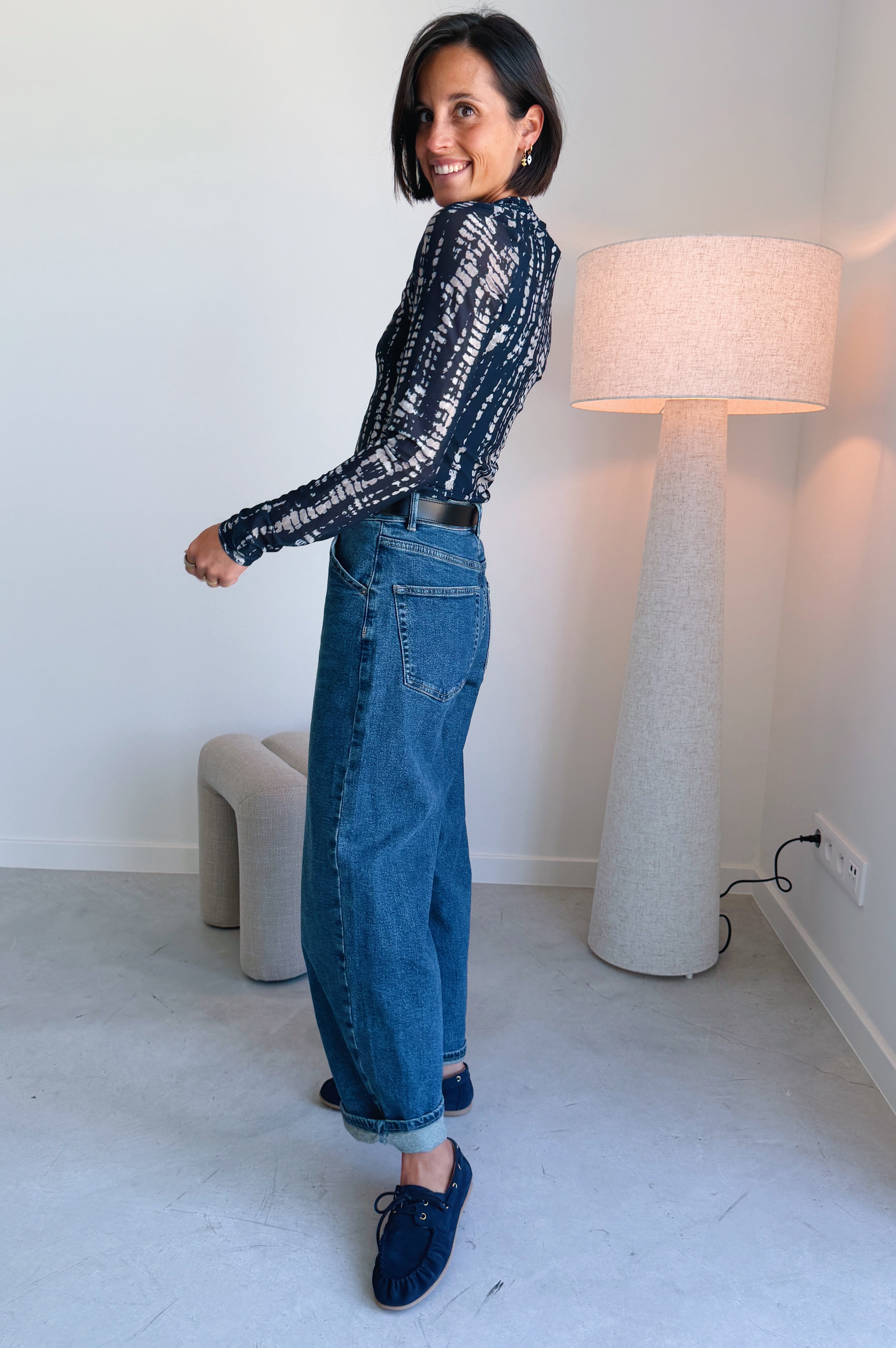 Amelie cropped barrel jeans