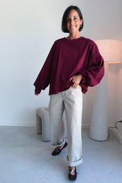 Nova batwing top bordeaux