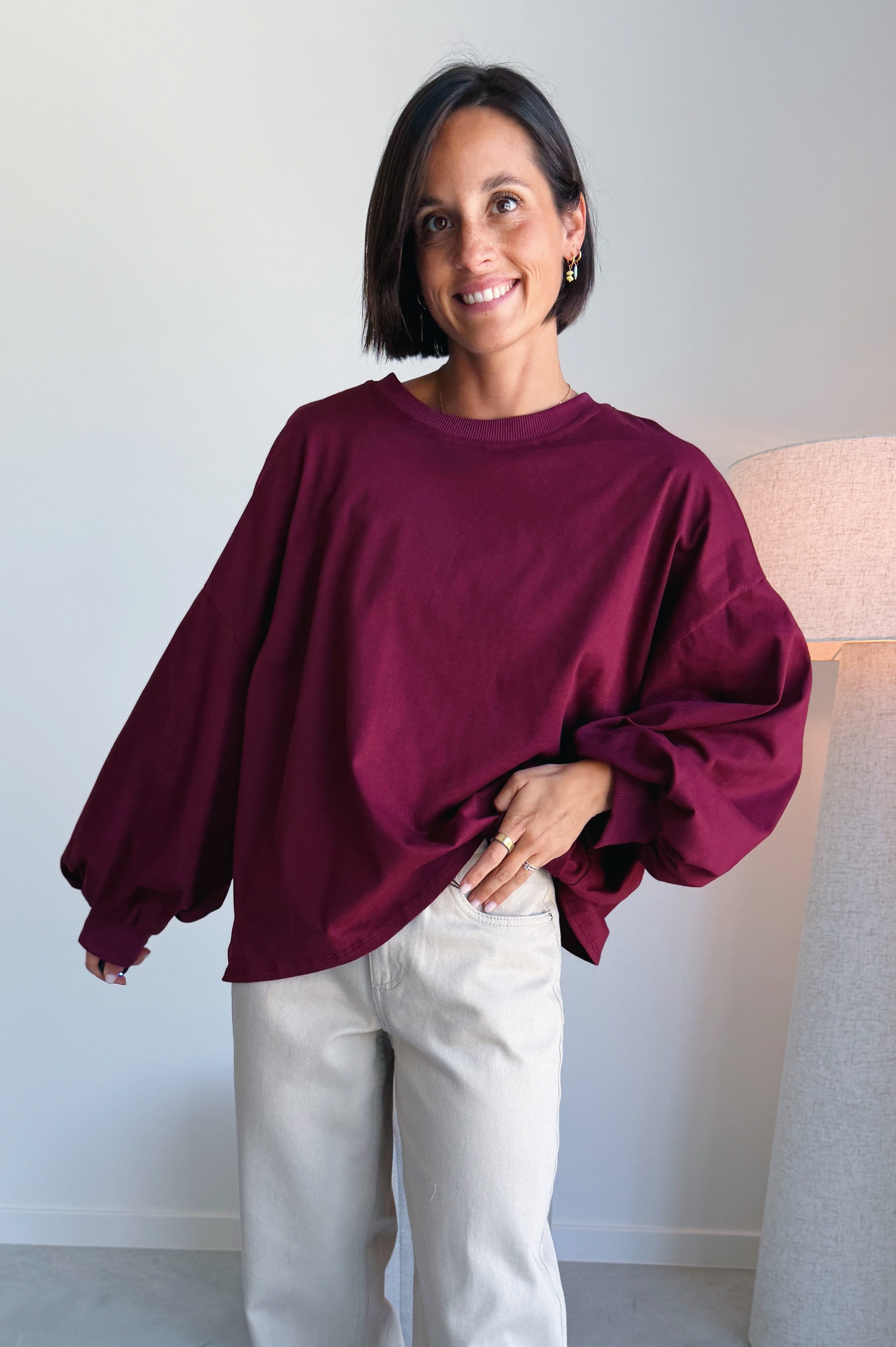 Nova batwing top bordeaux