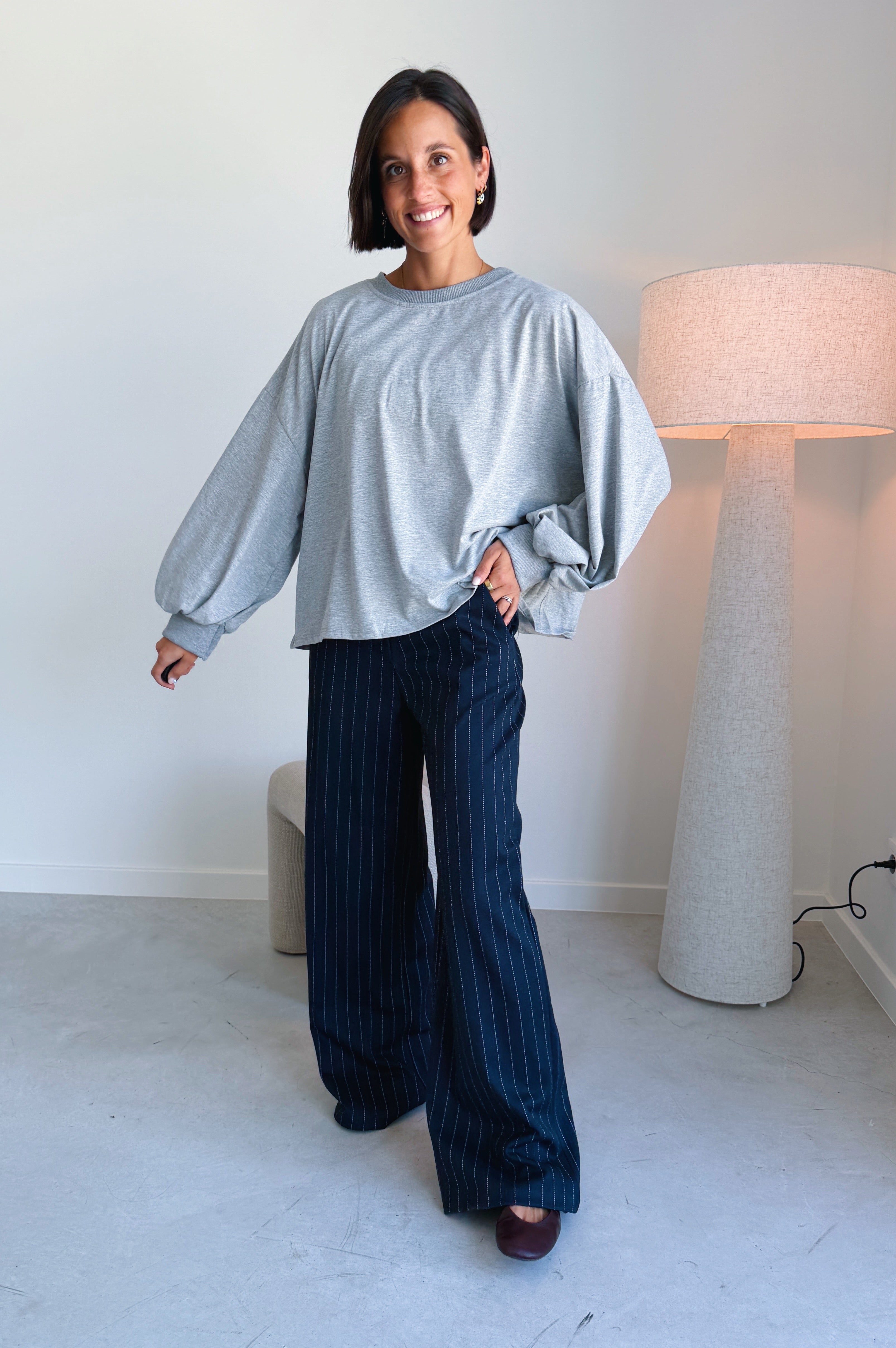 Nova batwing top donkergrijs