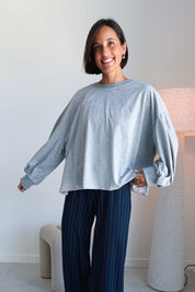 Nova batwing top donkergrijs