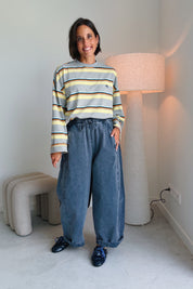 Mona broek washed blauw