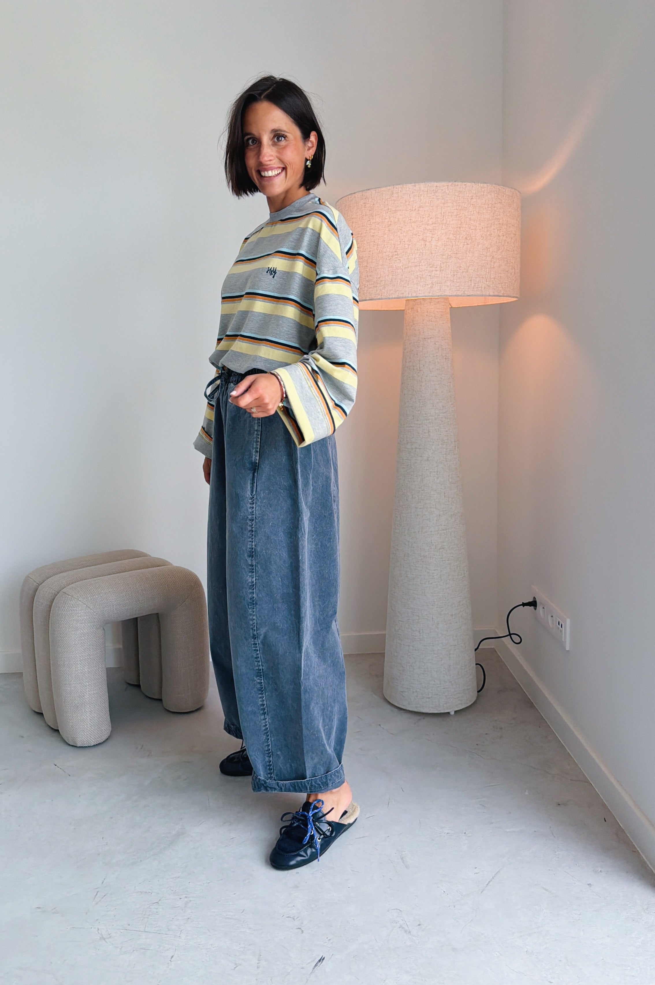 Mona broek washed blauw