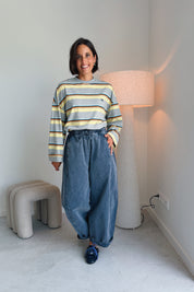 Mona broek washed blauw