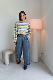 Mona broek washed blauw