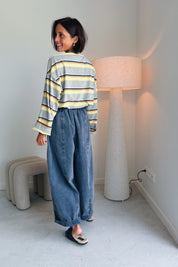 Mona broek washed blauw