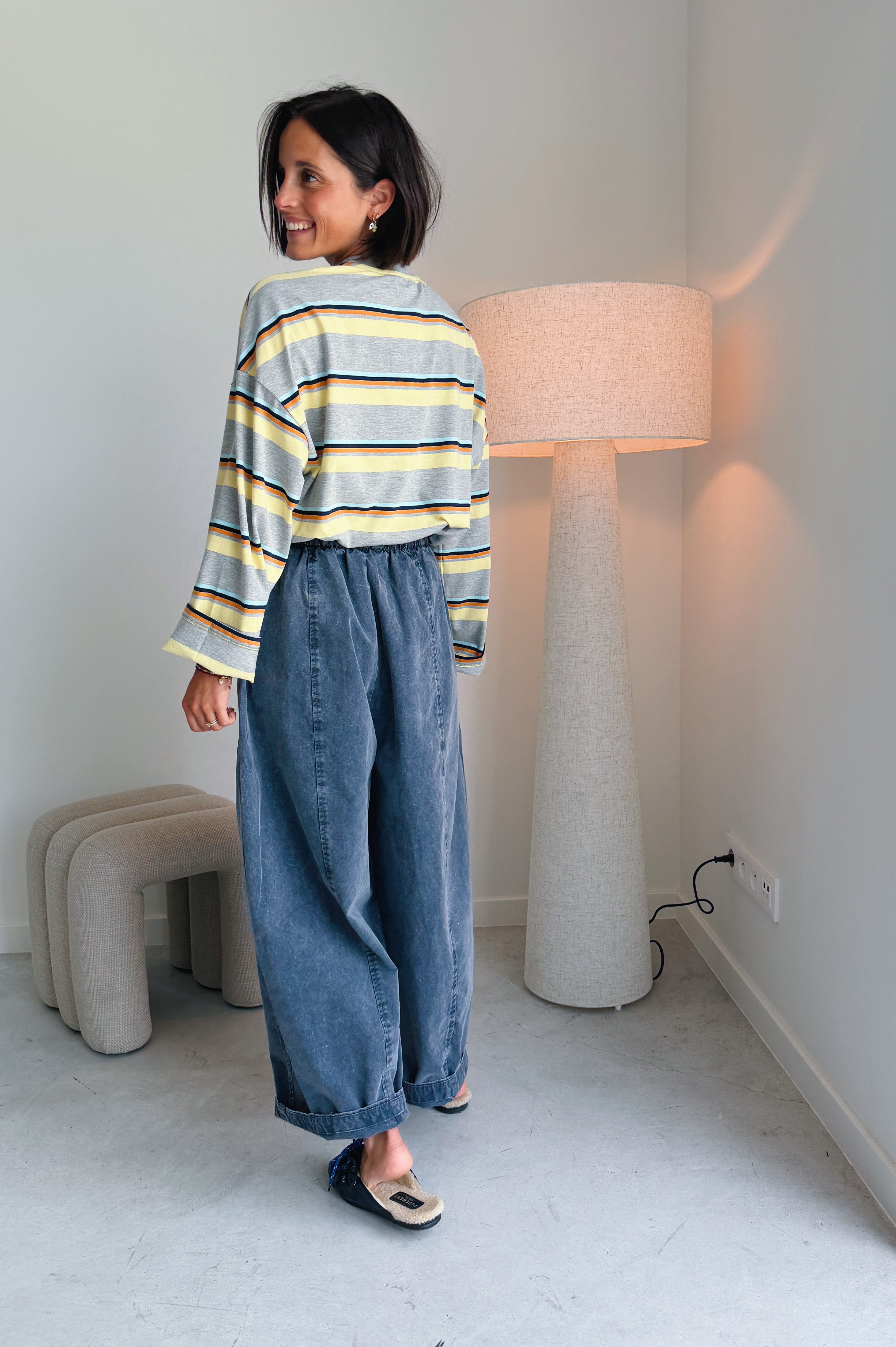 Mona broek washed blauw