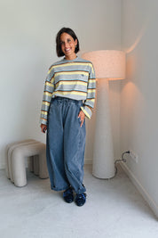 Mona broek washed blauw