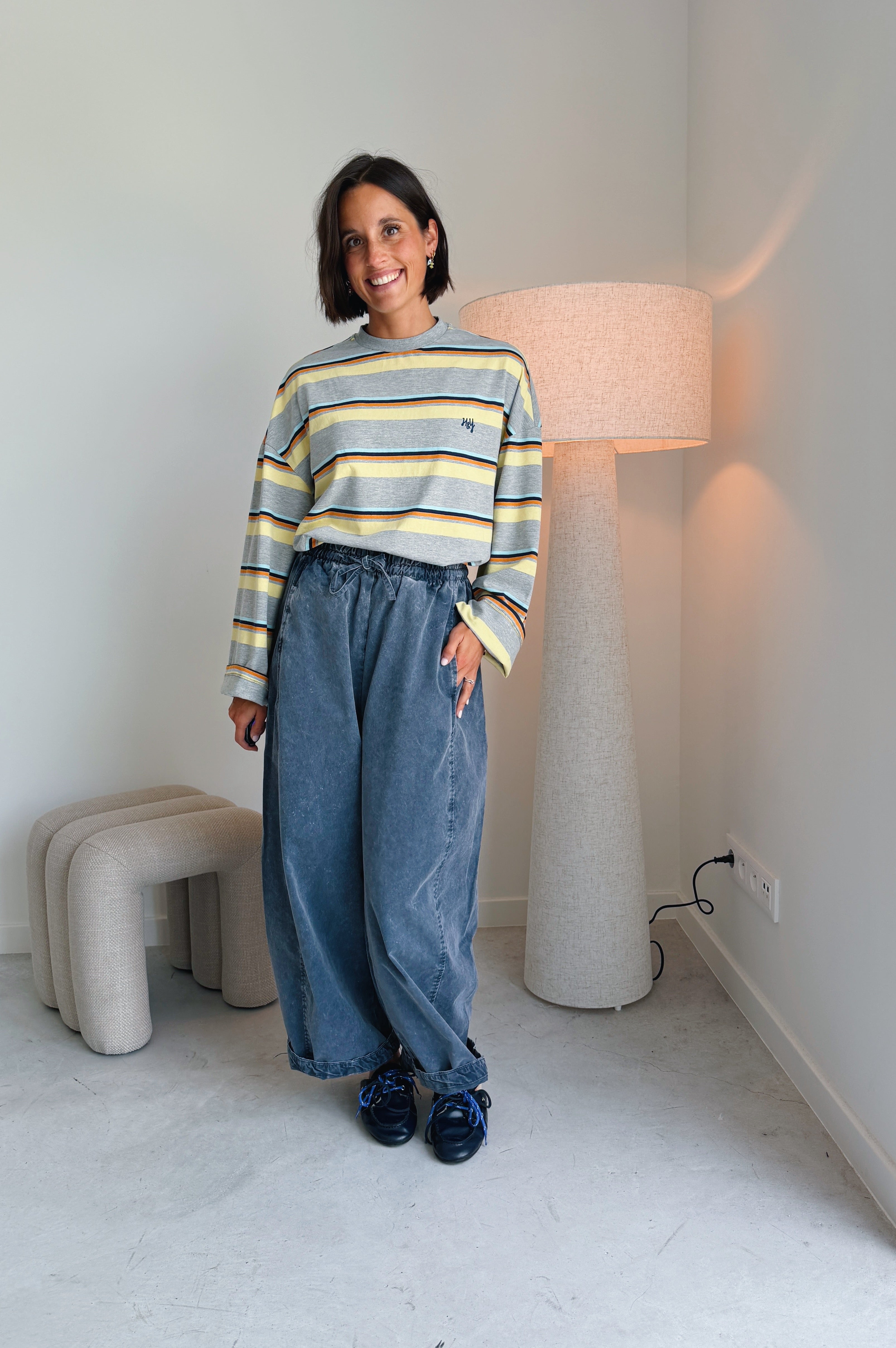 Mona broek washed blauw