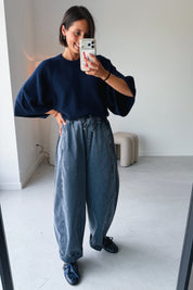 Mona broek washed blauw