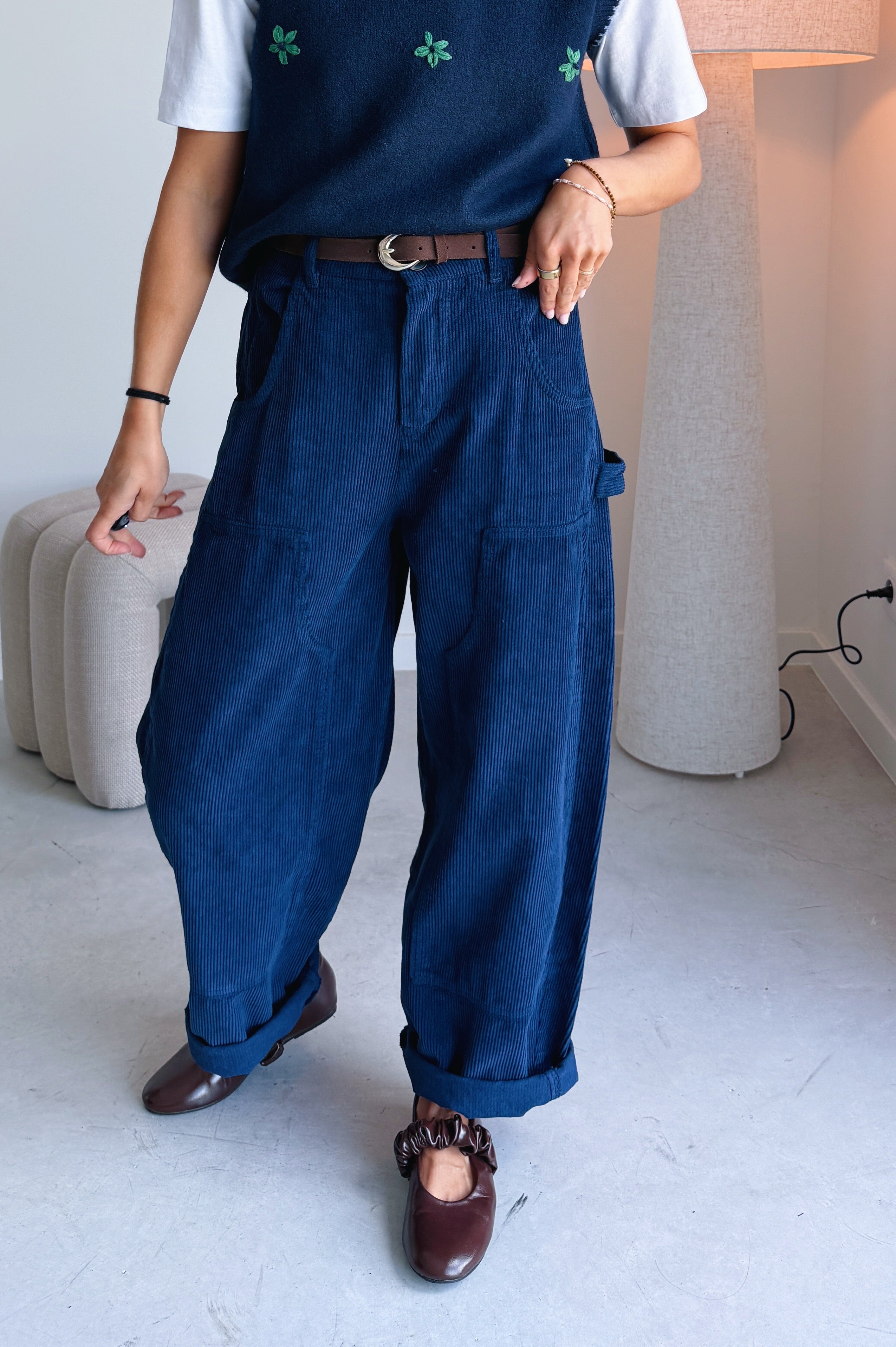 Nora broek marine