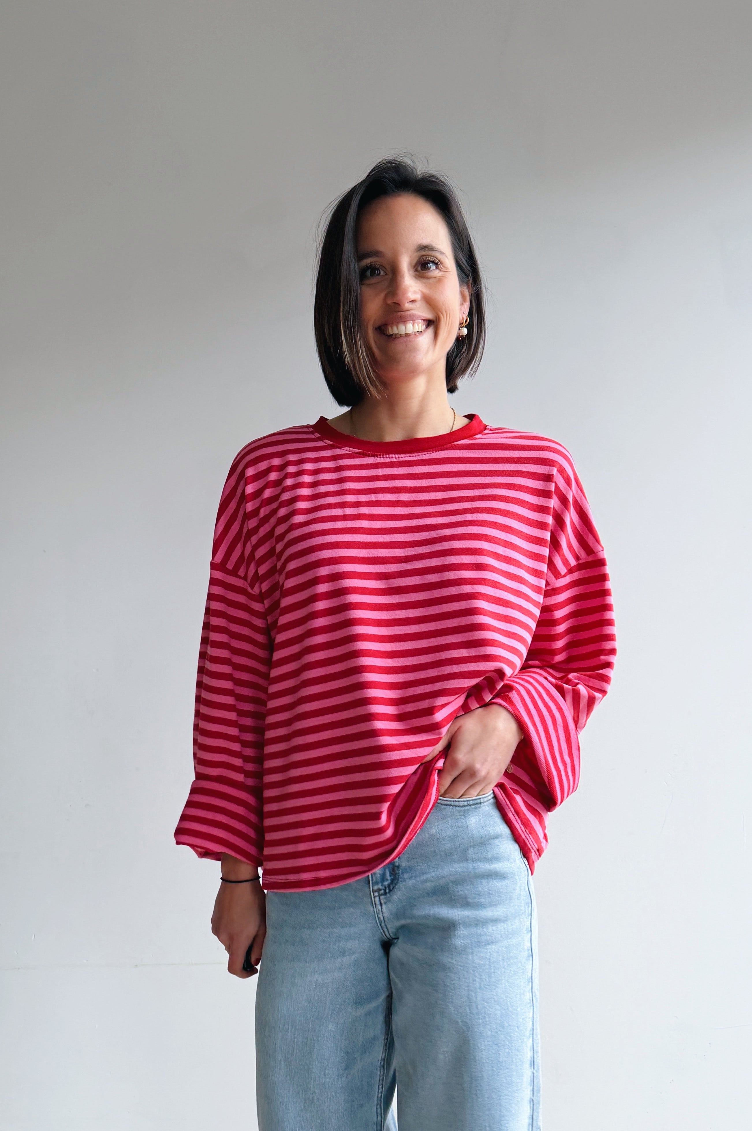 Liva longsleeve rood/roze