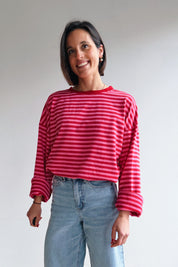 Liva longsleeve rood/roze