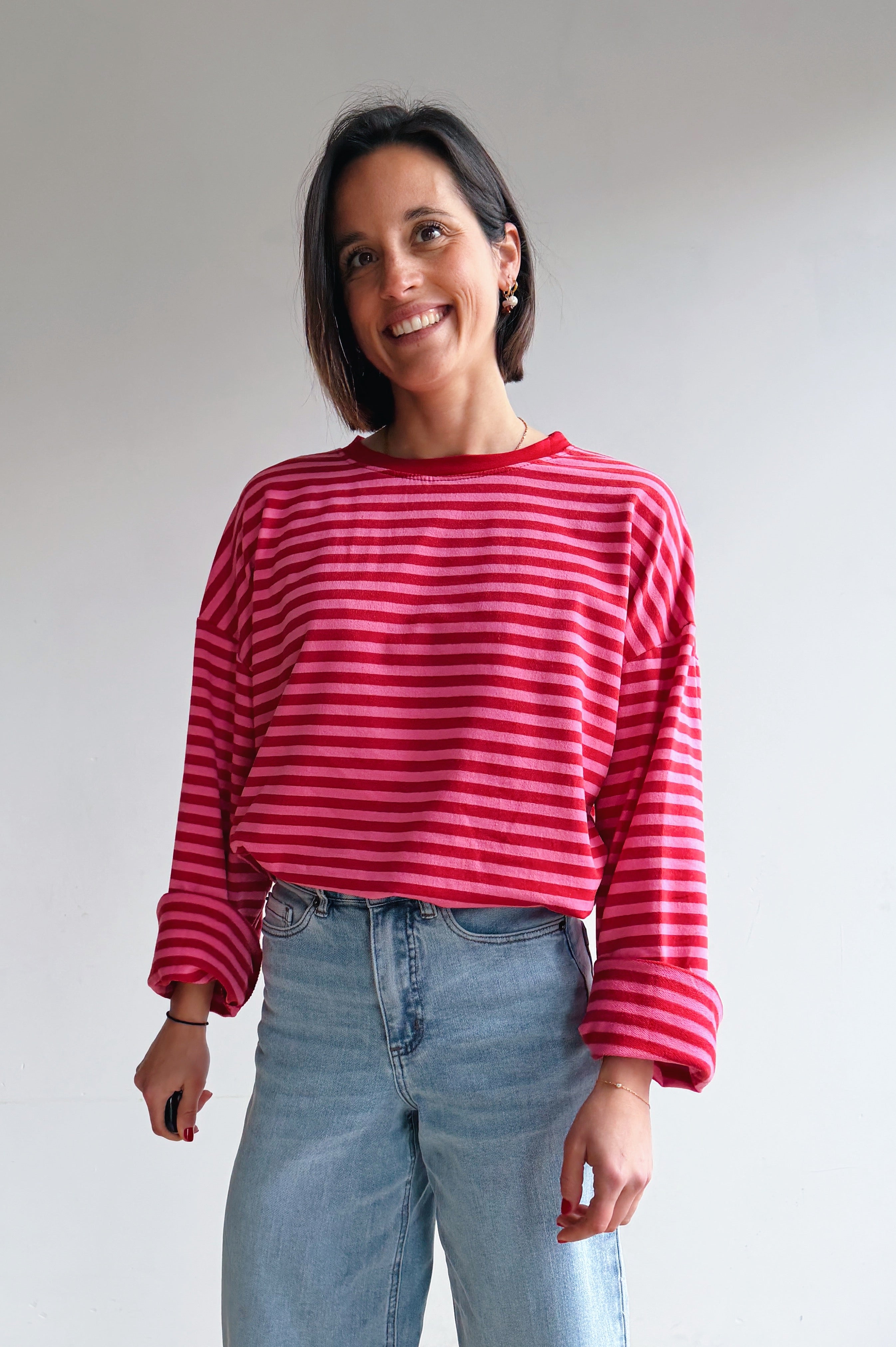 Liva longsleeve rood/roze