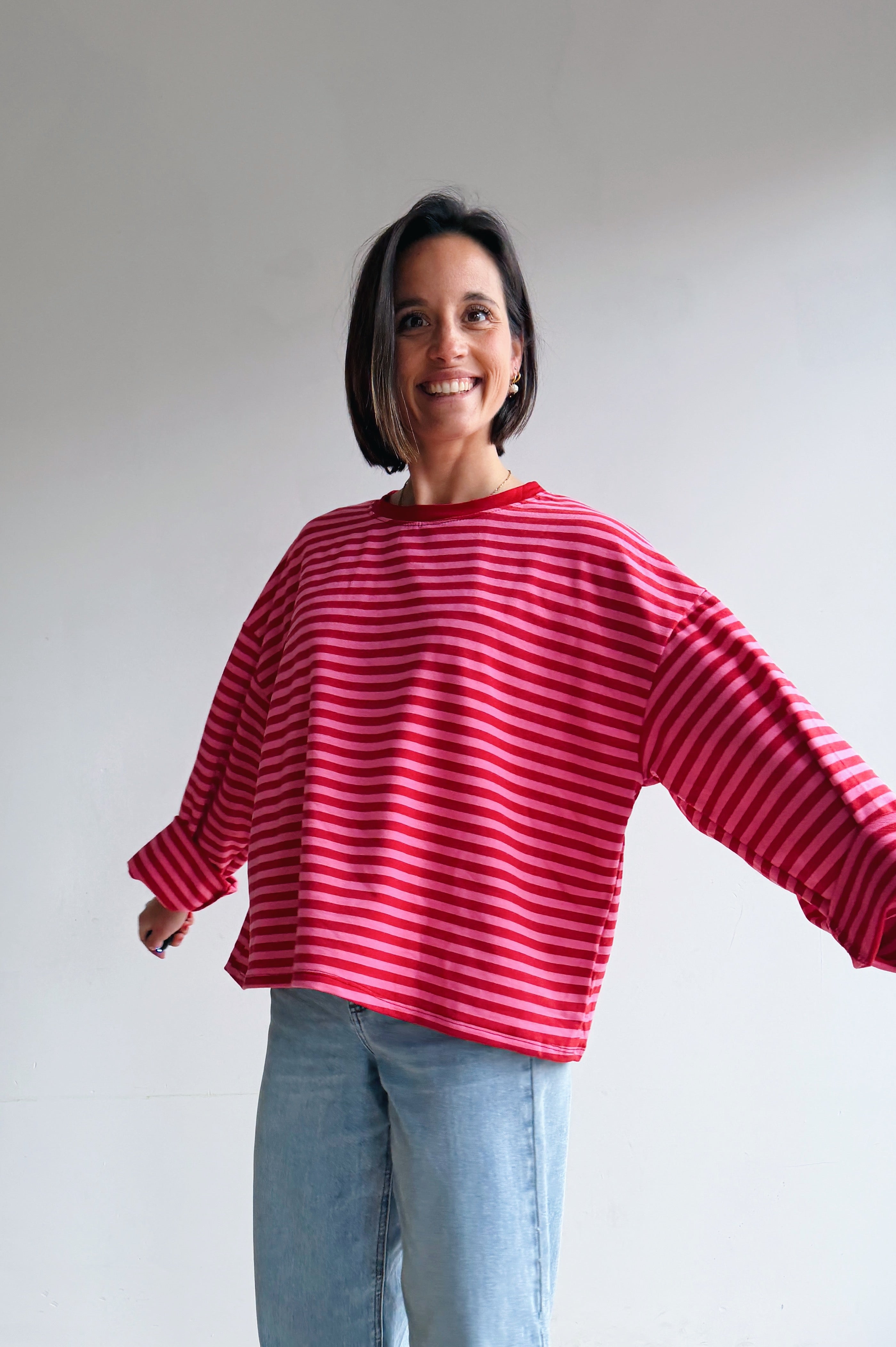 Liva longsleeve rood/roze