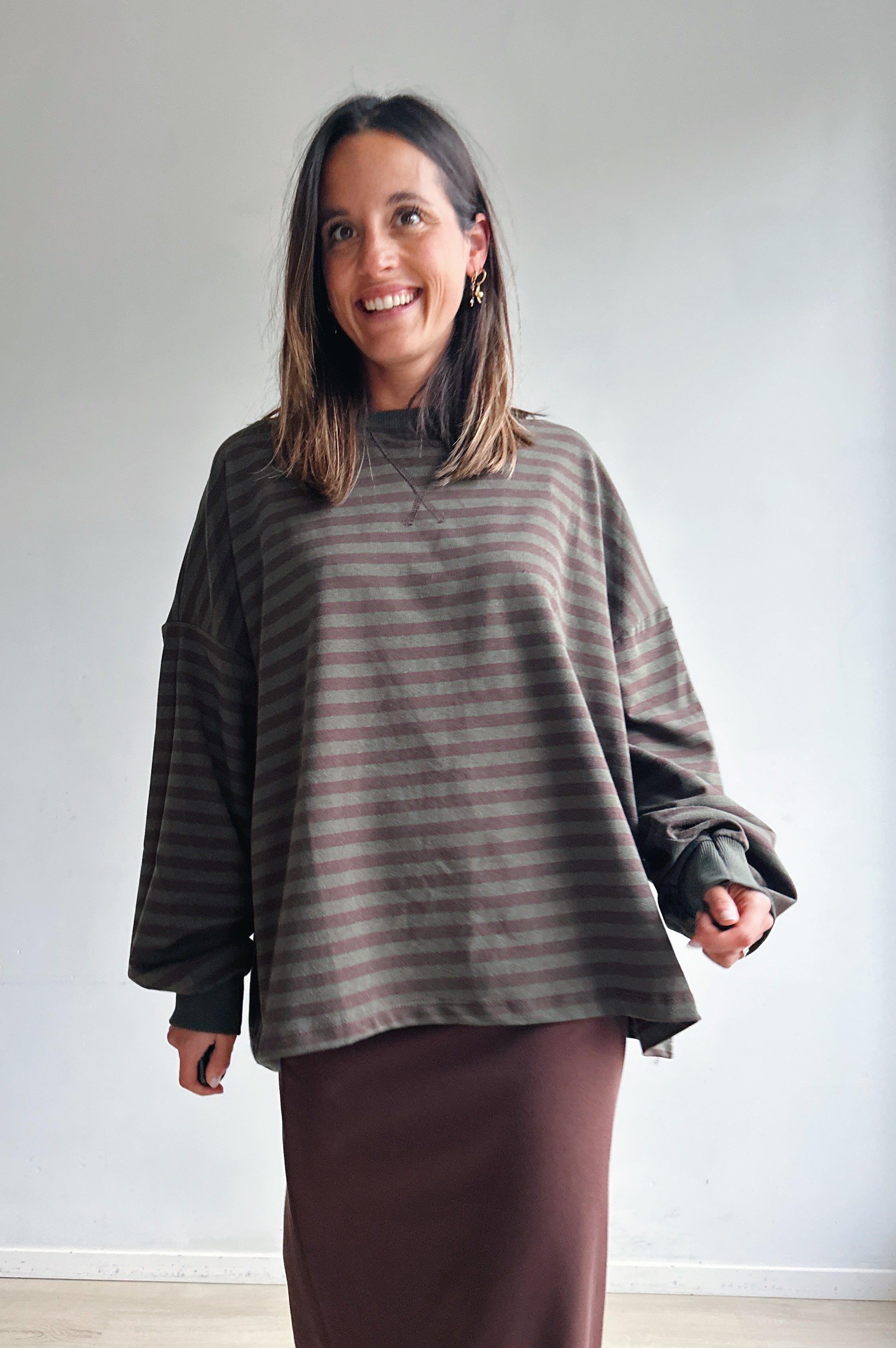 Ozanne sweater khaki bruin