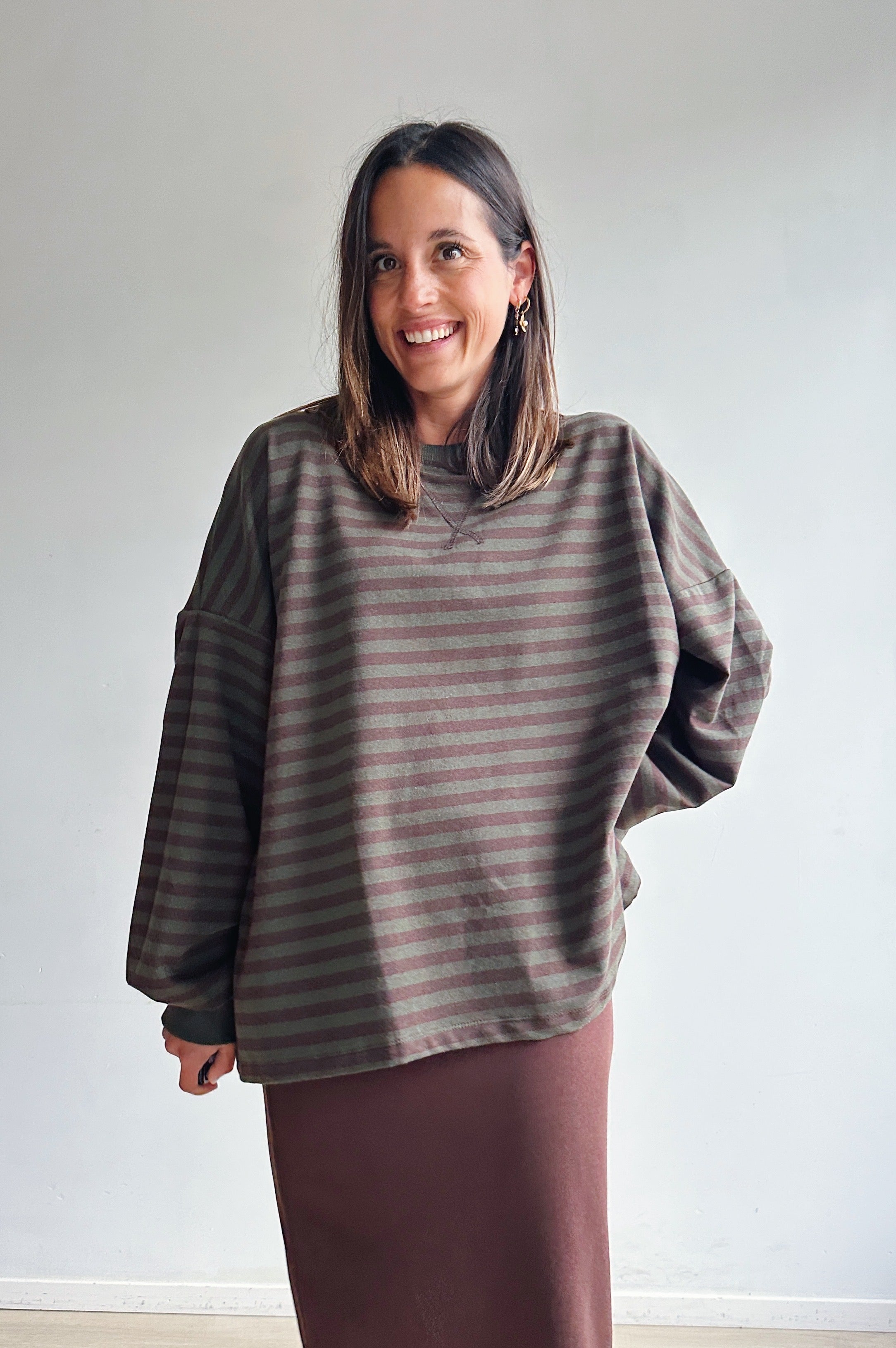 Ozanne sweater khaki bruin