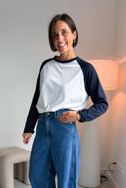 Jayjay longsleeve grijs blauw