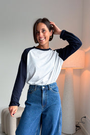 Jayjay longsleeve grijs blauw