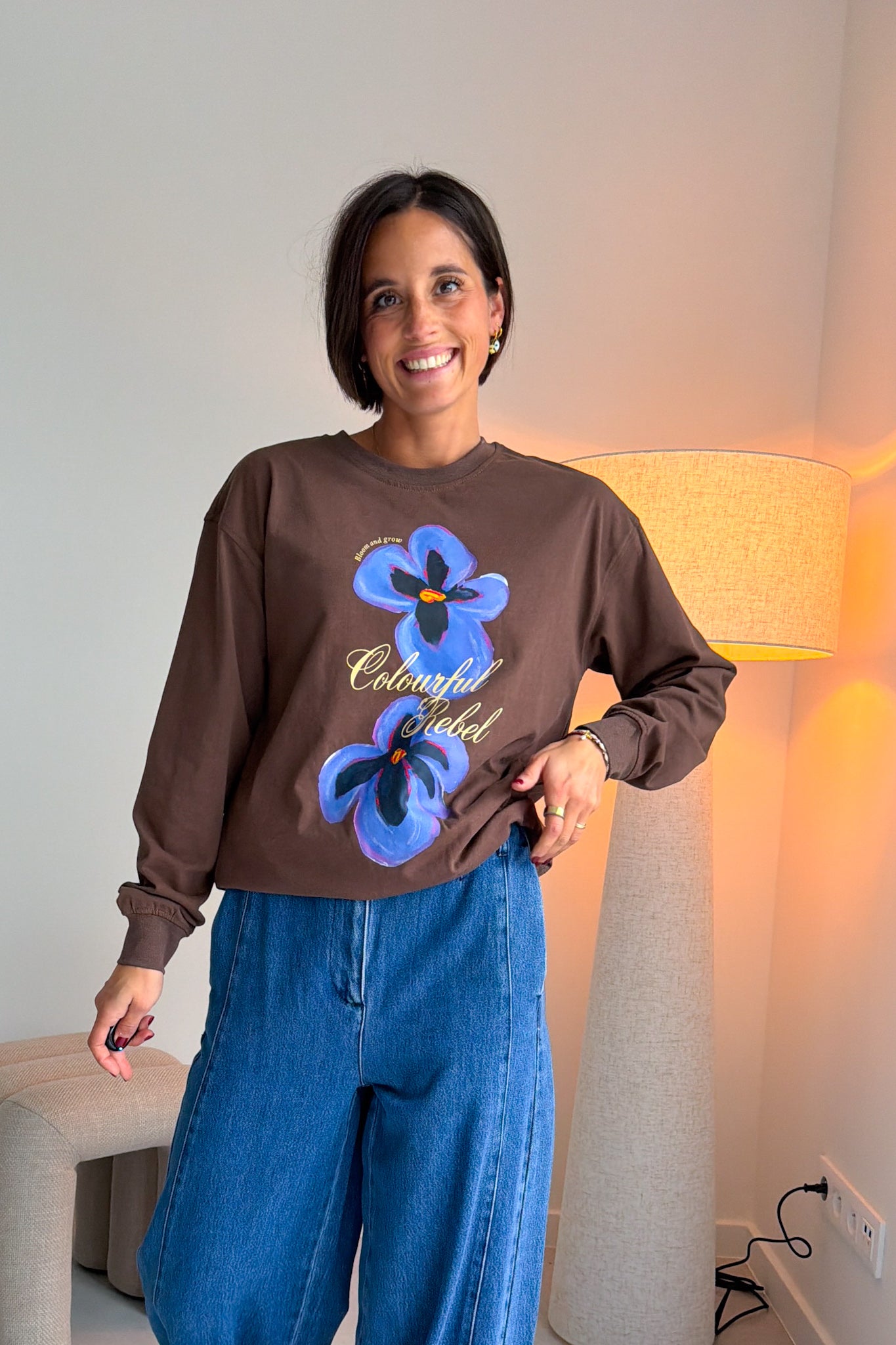 Handpainted flower longsleeve