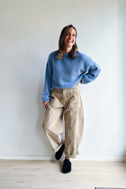 Bo barrel jeans beige corduroy