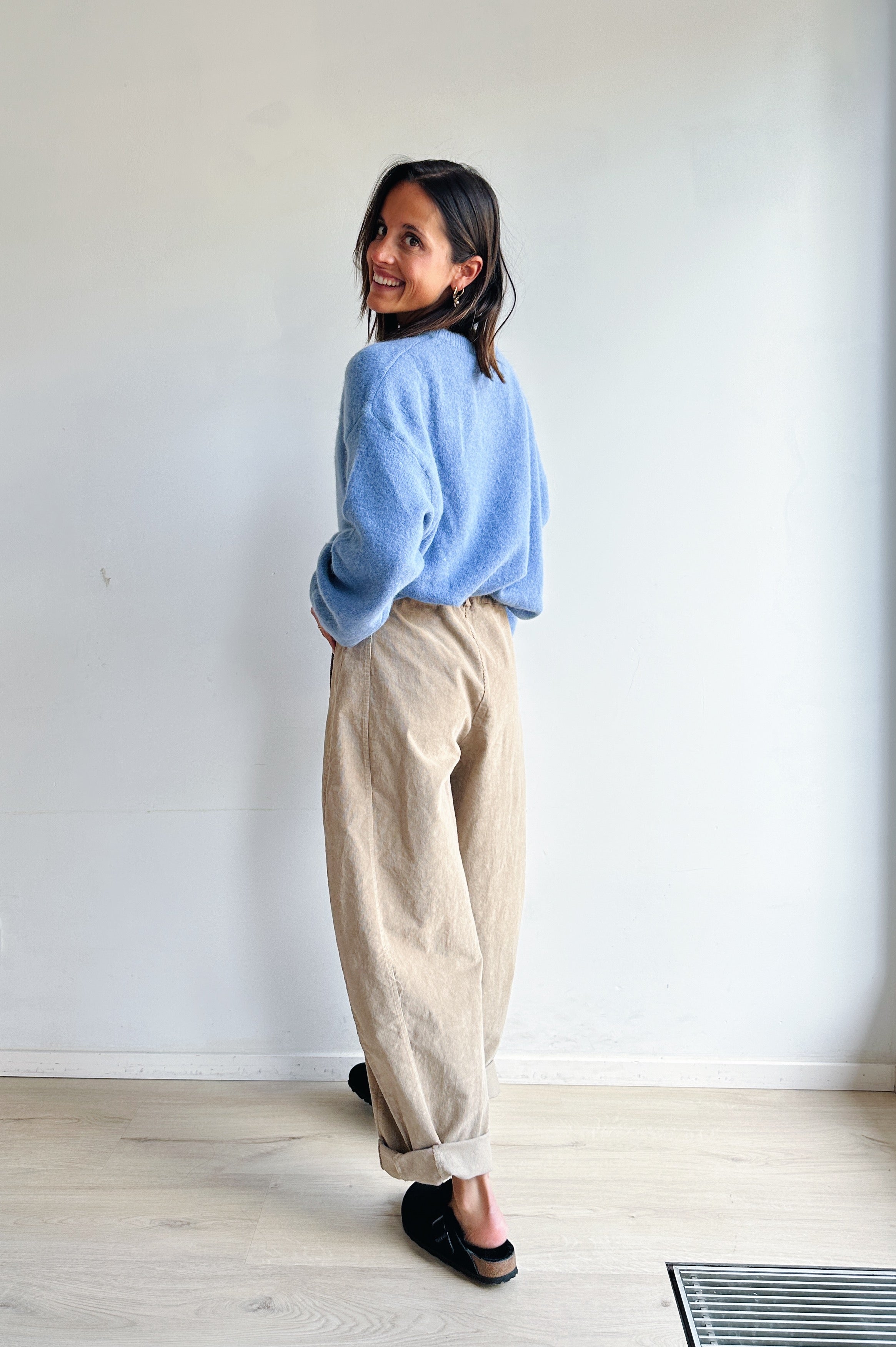 Bo barrel jeans beige corduroy