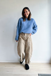 Bo barrel jeans beige corduroy