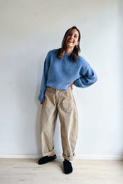 Bo barrel jeans beige corduroy
