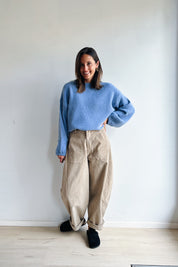 Bo barrel jeans beige corduroy