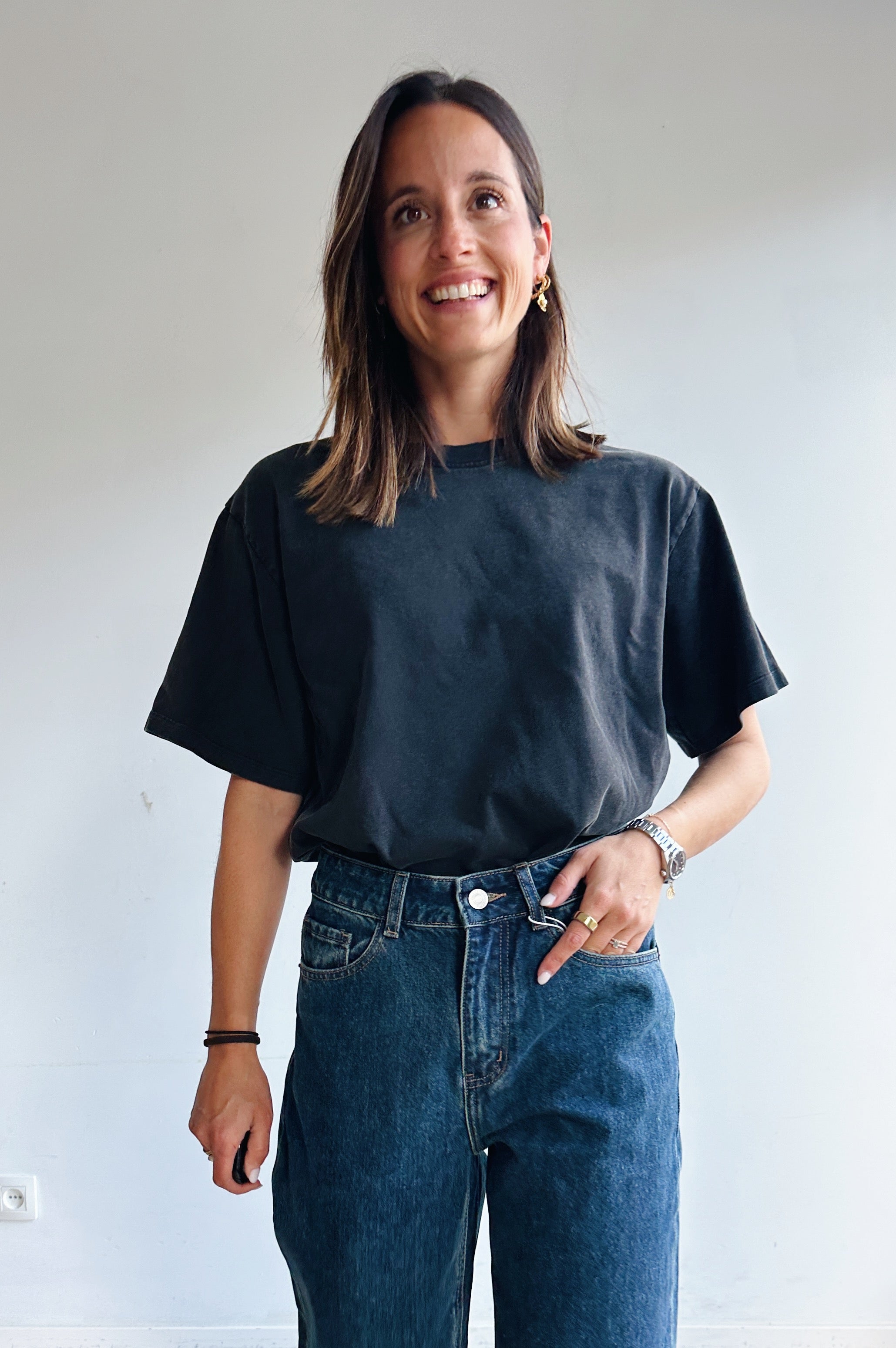 Kiana t-shirt washed grijs