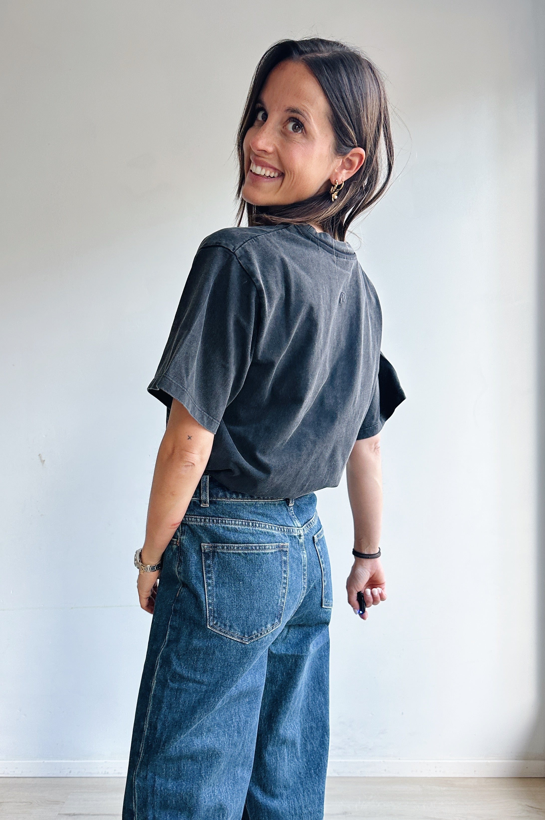 Kiana t-shirt washed grijs