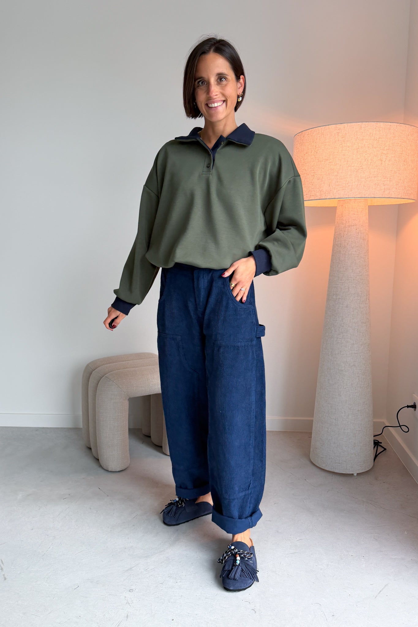 Nora broek marine