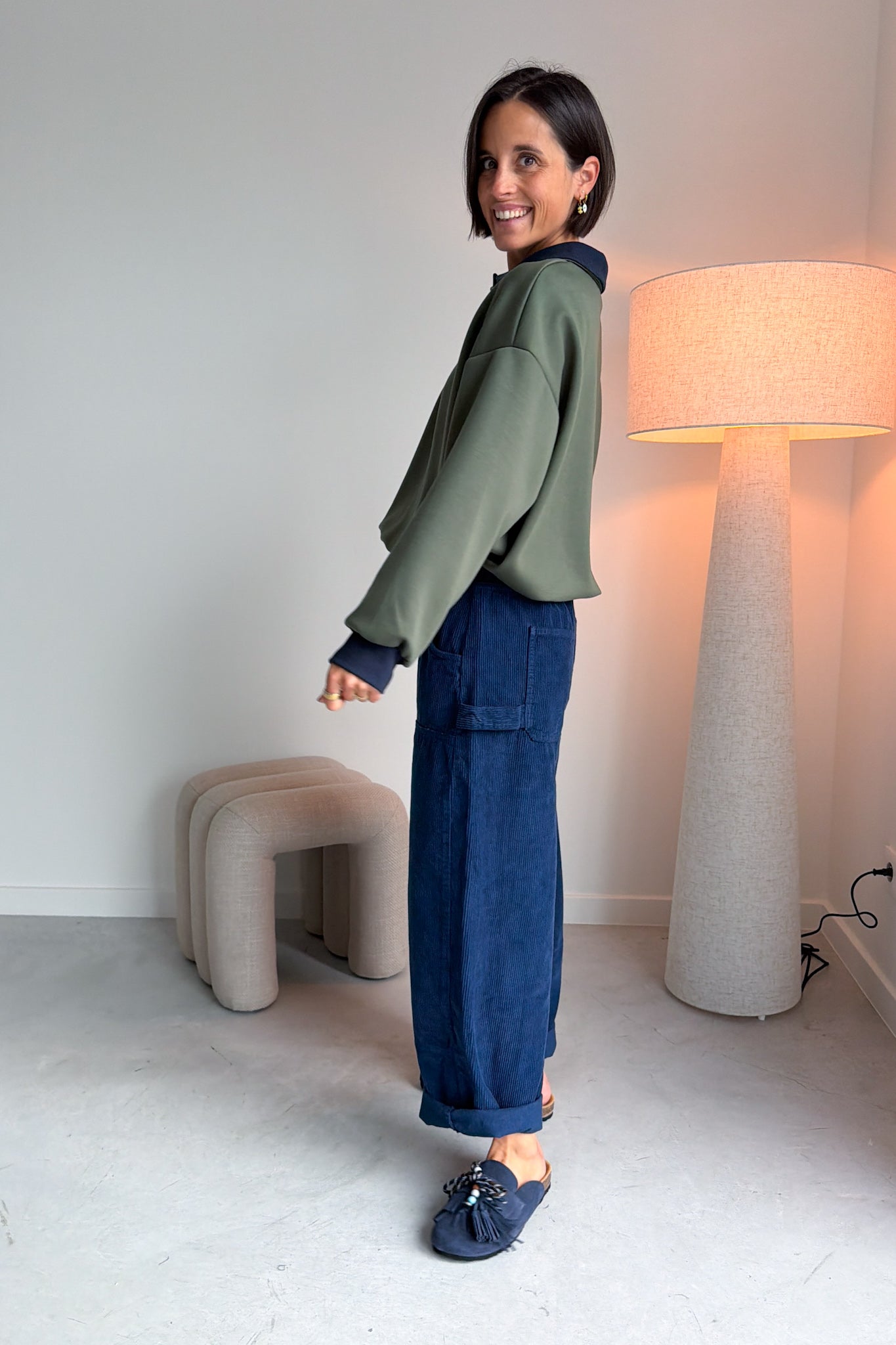 Nora broek marine