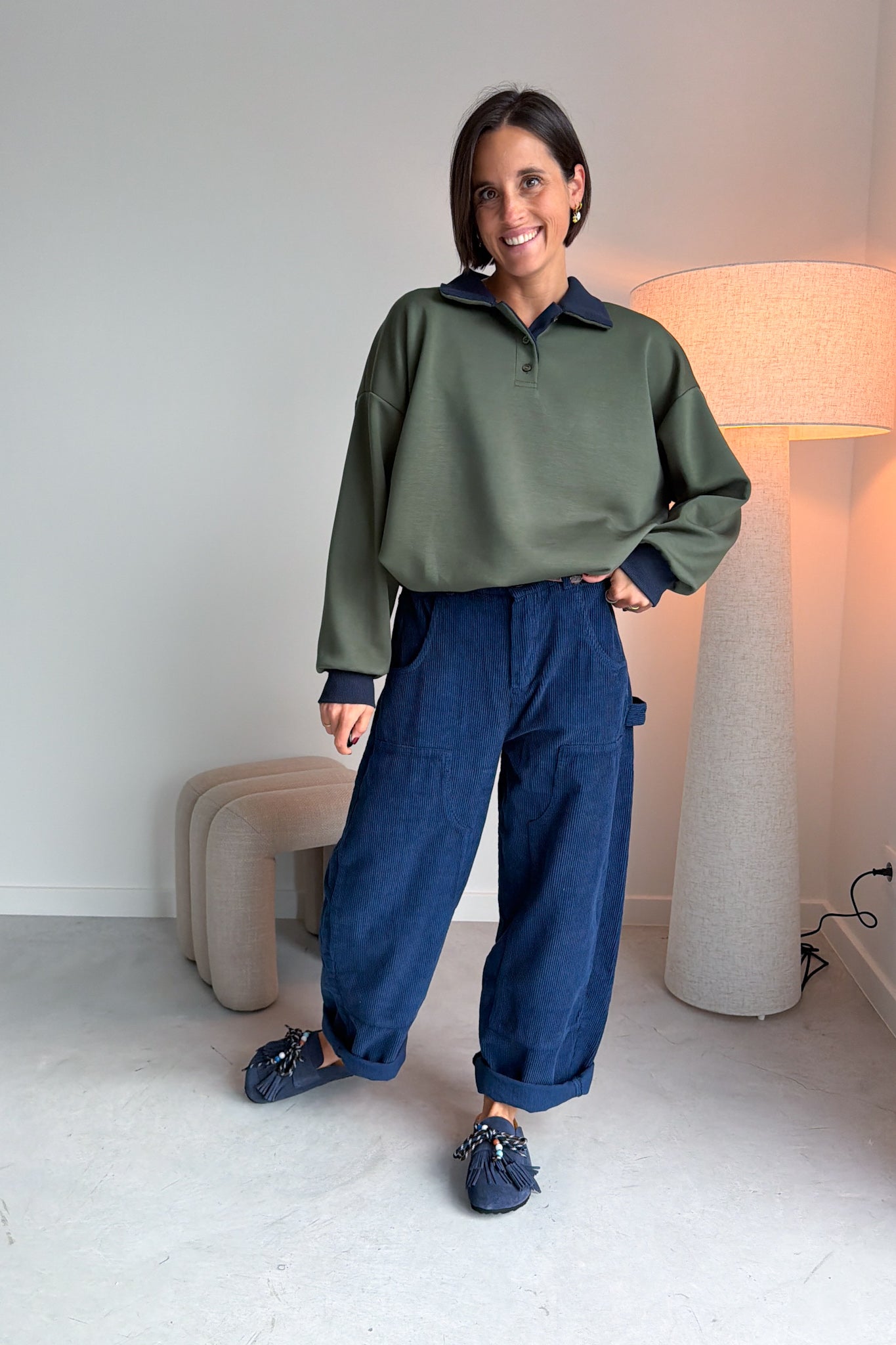 Nora broek marine