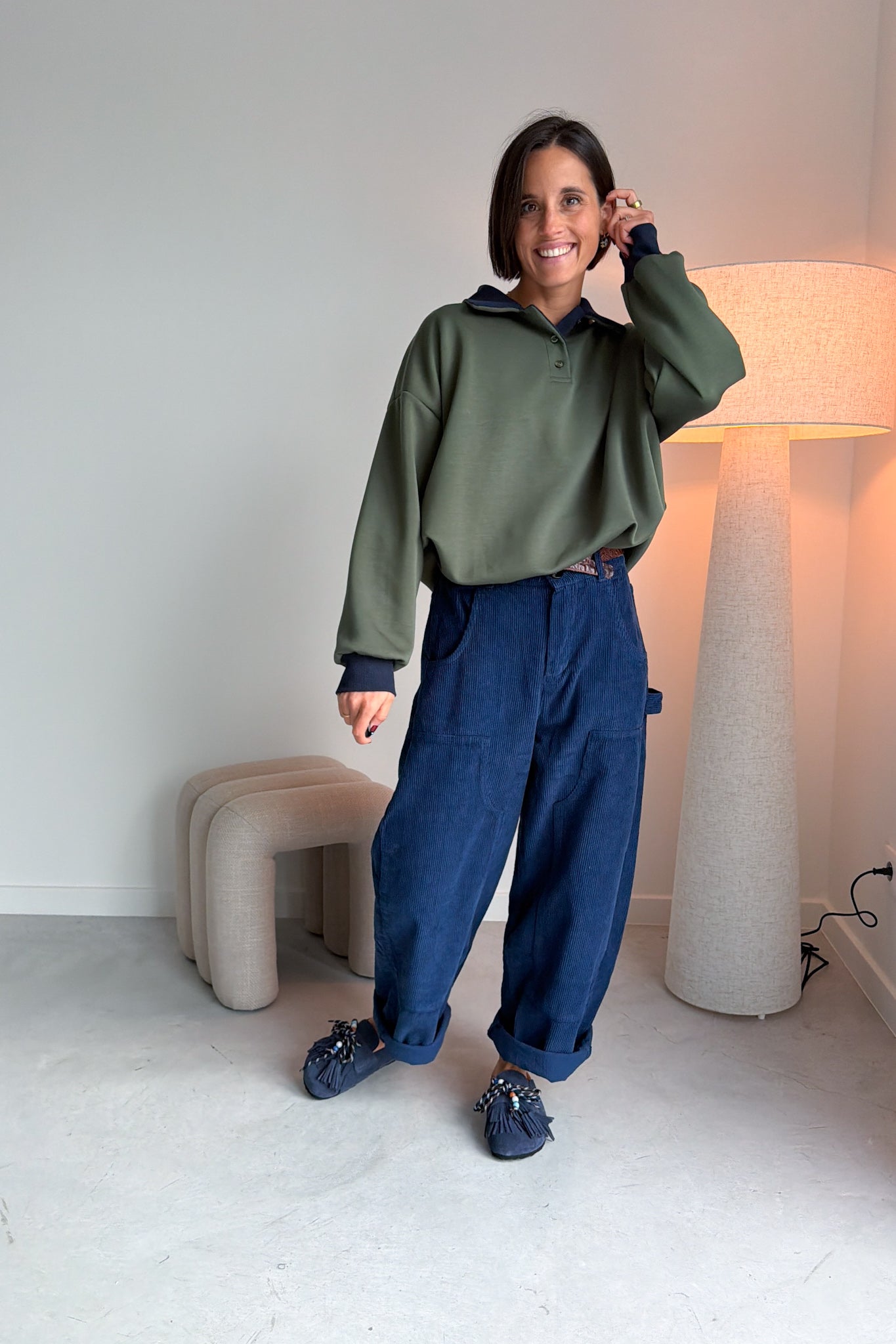 Nora broek marine
