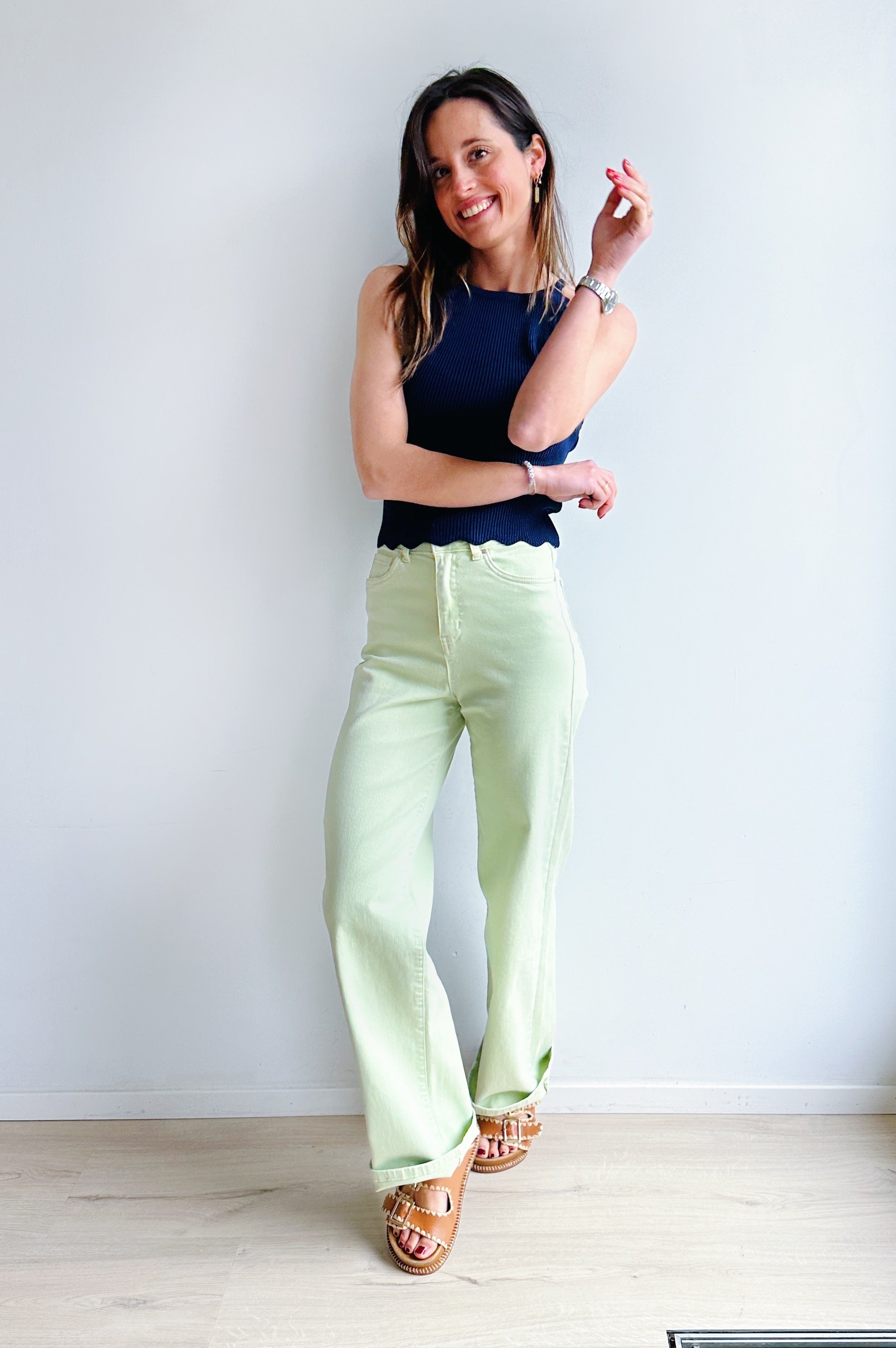 Evelien jeans groen