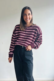 Vicky gilet bordeaux / roze