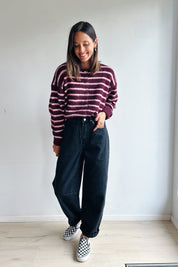 Vicky gilet bordeaux / roze