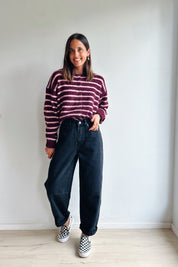 Vicky gilet bordeaux / roze