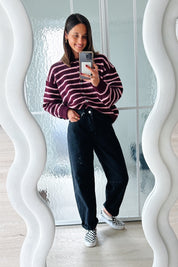 Vicky gilet bordeaux / roze