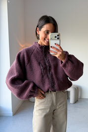 Bloom reversible fleece jas framboos
