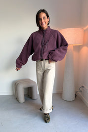 Bloom reversible fleece jas framboos