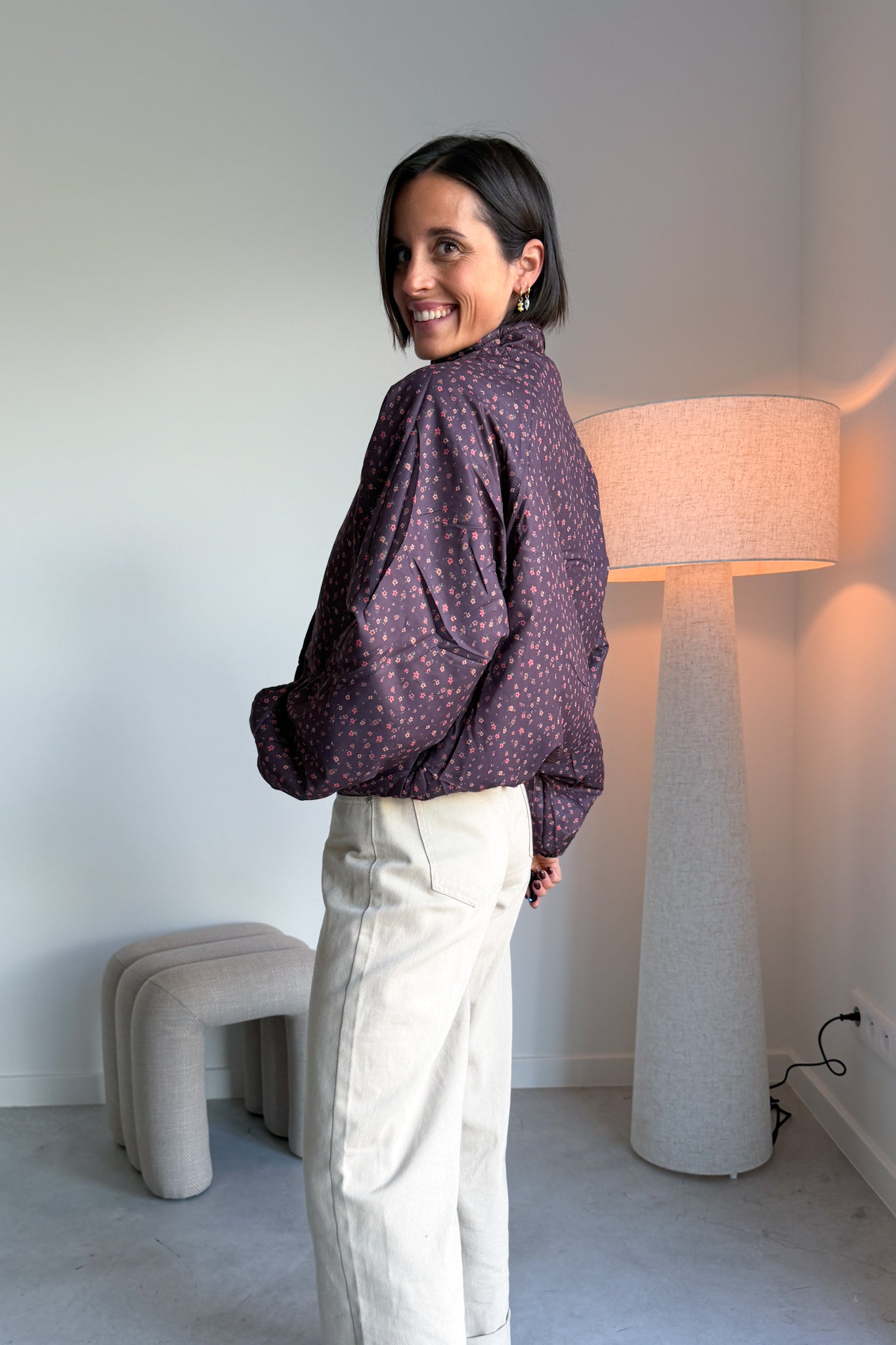 Bloom reversible fleece jas framboos