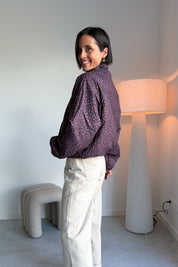 Bloom reversible fleece jas framboos