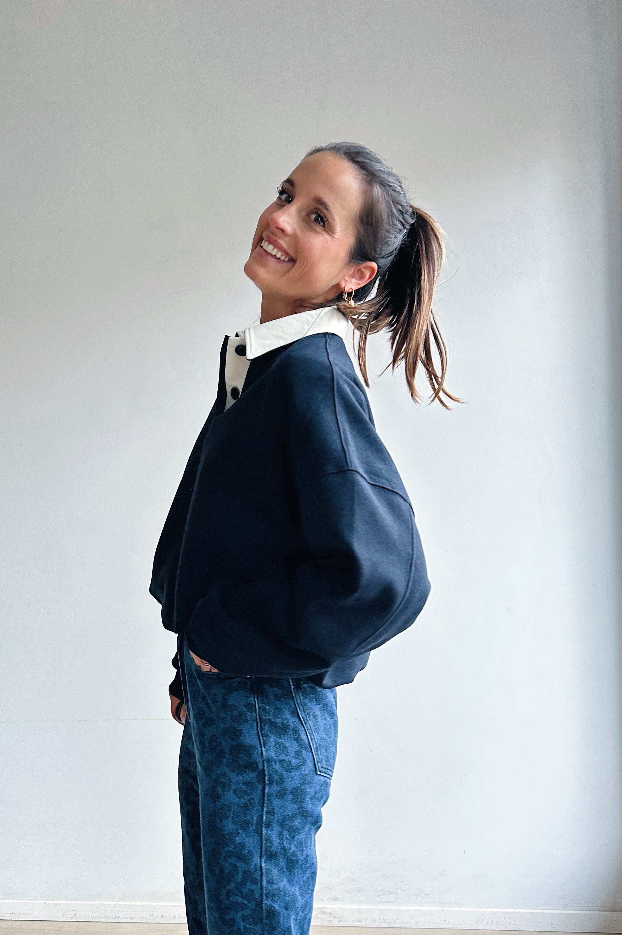 Florence pull donkerblauw